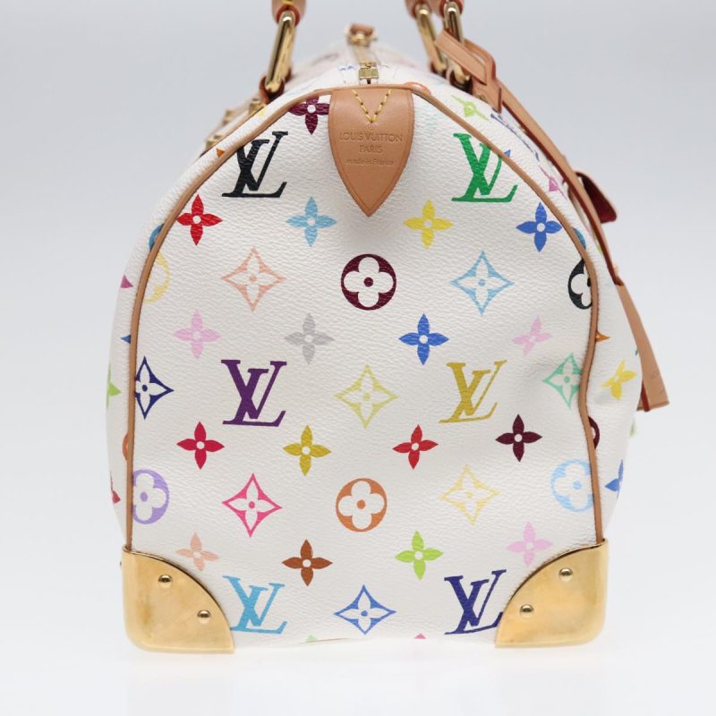 Louis Vuitton Monogram Multicolor Speedy 30 Hand Bag White M92643  90665A - Image 3