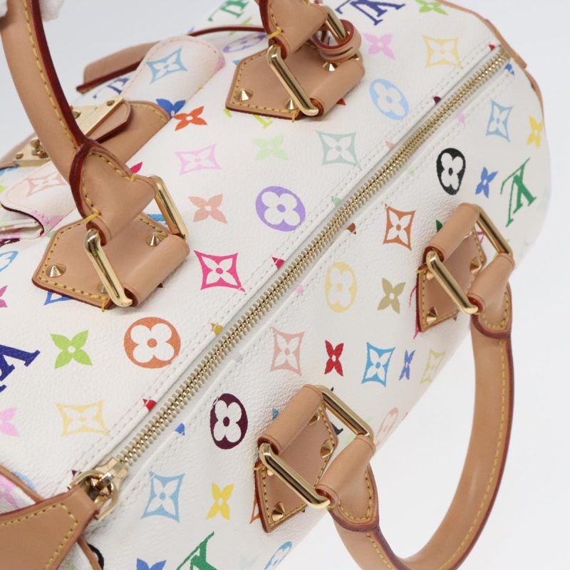 Louis Vuitton Monogram Multicolor Speedy 30 Hand Bag White M92643  90665A - Image 6