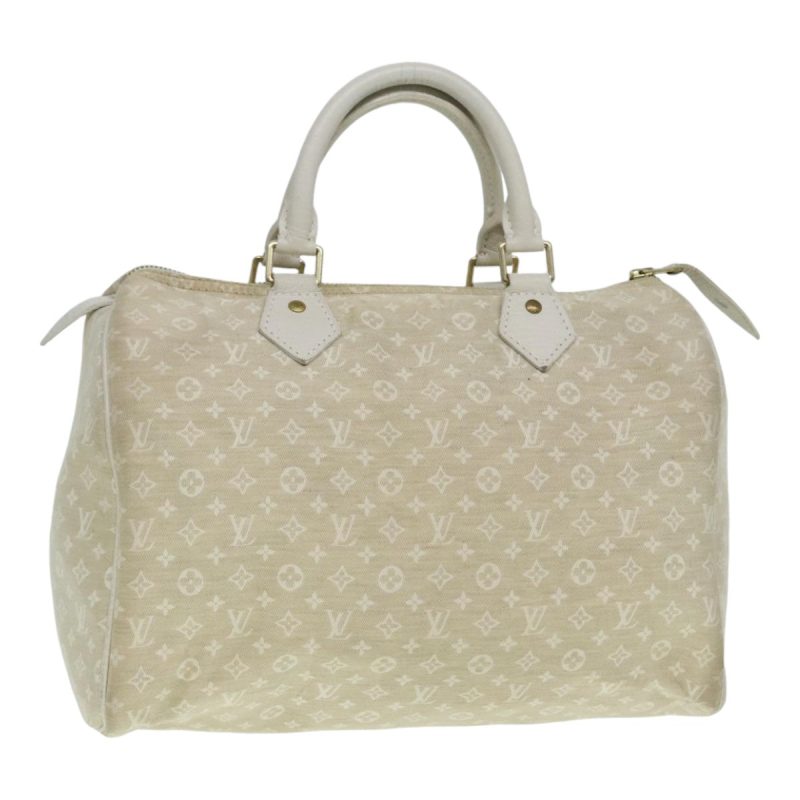 Louis Vuitton Monogram Mini Lin Speedy 30 Bag White Dunne M95319  90964
