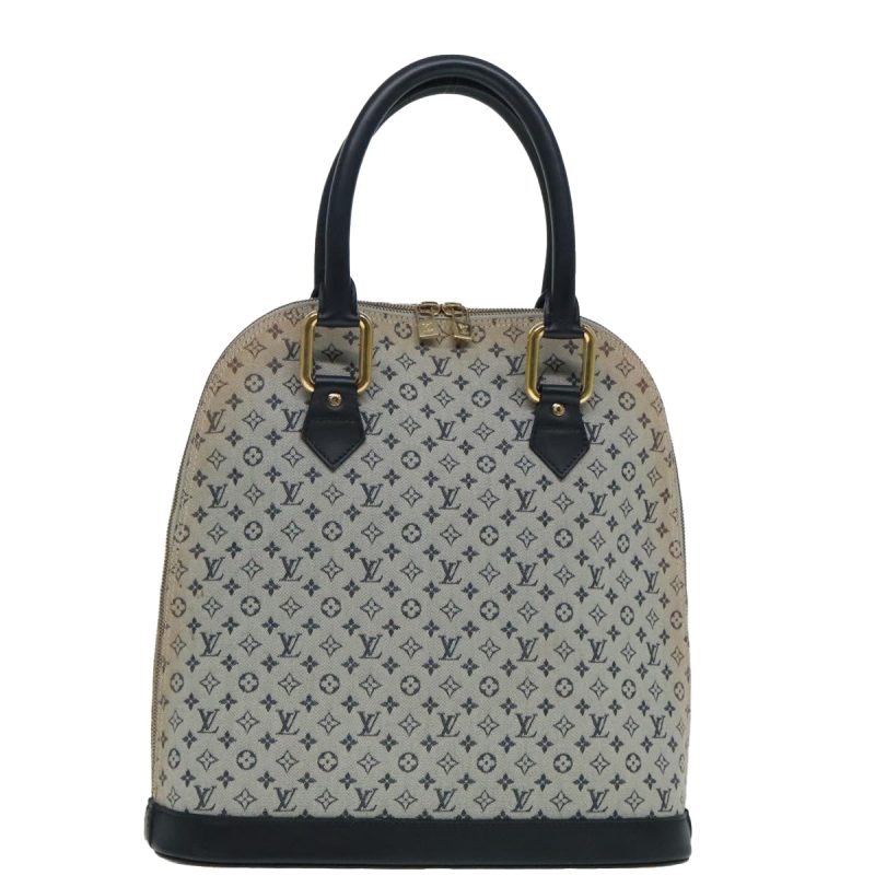 Louis Vuitton Monogram Mini Alma Haut Hand Bag Blue M92202  91045