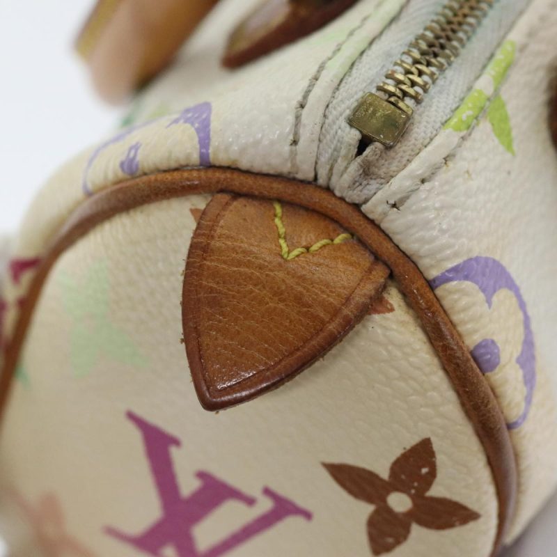 Louis Vuitton Monogram Multicolor Mini Speedy Hand Bag White M92645 Auth 91168 - Image 10