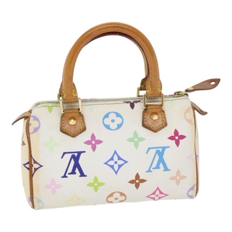 Louis Vuitton Monogram Multicolor Mini Speedy Hand Bag White M92645 Auth 91168 - Image 2