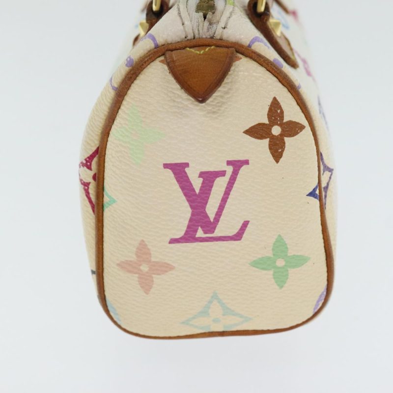 Louis Vuitton Monogram Multicolor Mini Speedy Hand Bag White M92645 Auth 91168 - Image 3