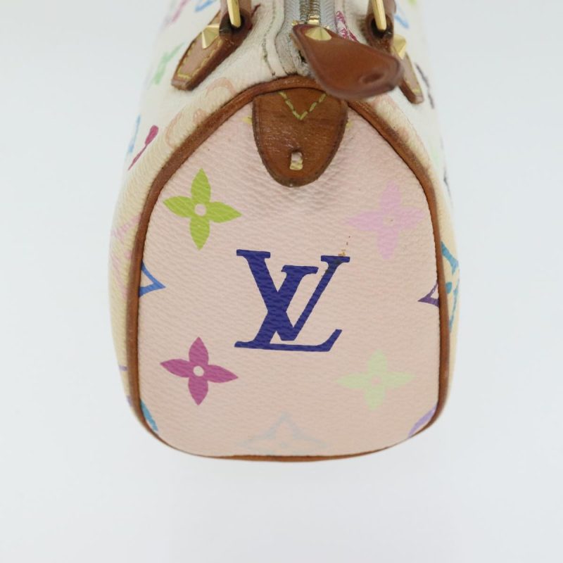 Louis Vuitton Monogram Multicolor Mini Speedy Hand Bag White M92645 Auth 91168 - Image 4