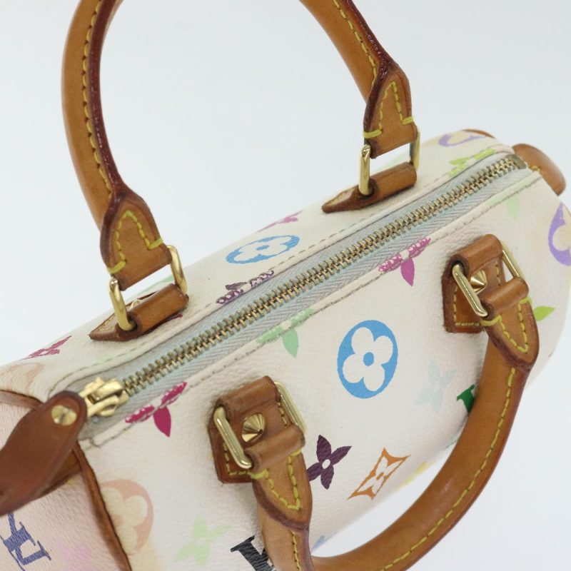 Louis Vuitton Monogram Multicolor Mini Speedy Hand Bag White M92645 Auth 91168 - Image 6