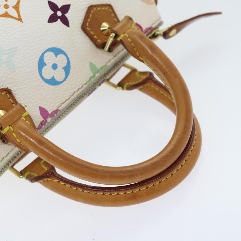 Louis Vuitton Monogram Multicolor Mini Speedy Hand Bag White M92645 Auth 91168 - Image 7