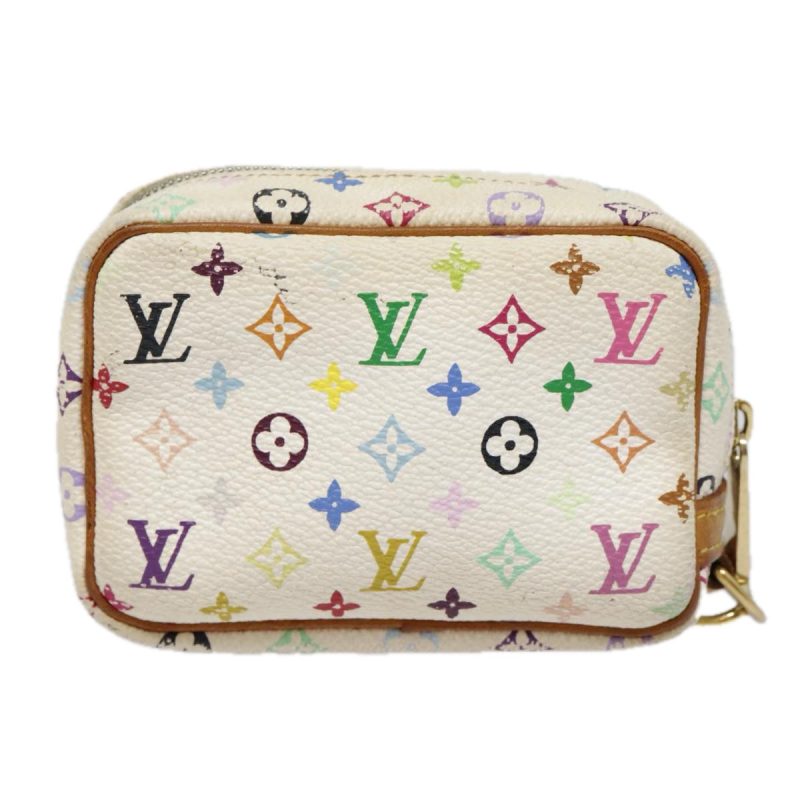 Louis Vuitton Monogram Multicolor Trousse Wapity Pouch White M58033 Auth 91572 - Image 2