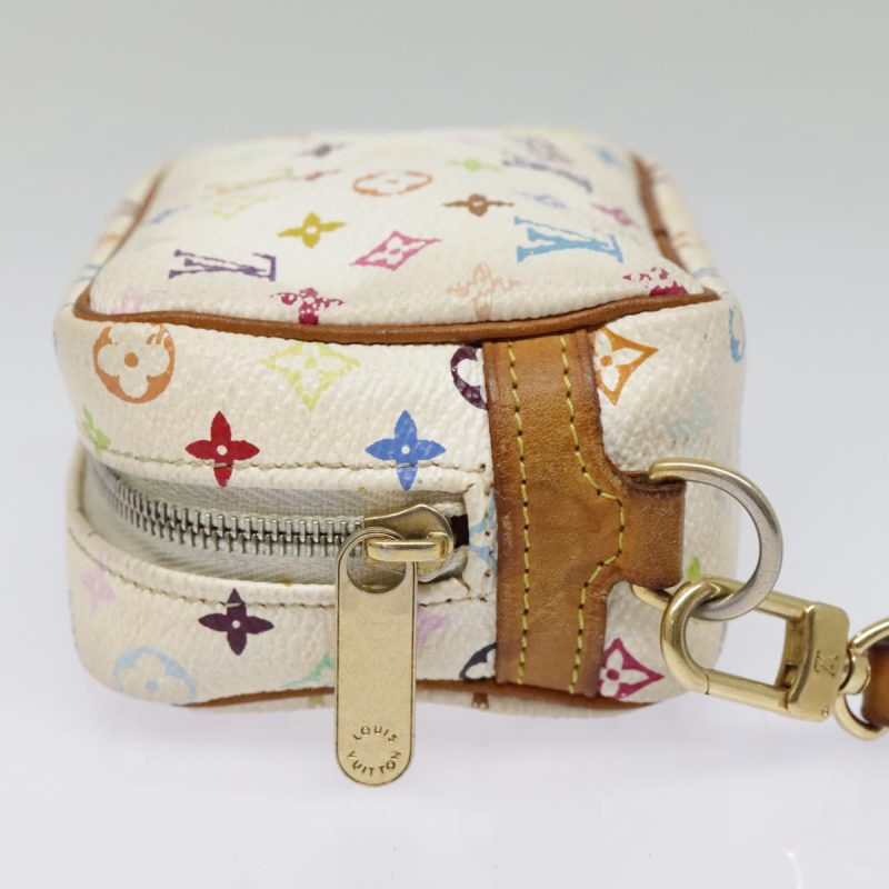 Louis Vuitton Monogram Multicolor Trousse Wapity Pouch White M58033 Auth 91572 - Image 4