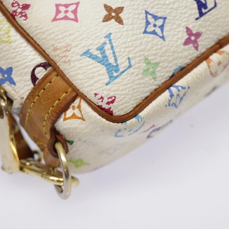 Louis Vuitton Monogram Multicolor Trousse Wapity Pouch White M58033 Auth 91572 - Image 7