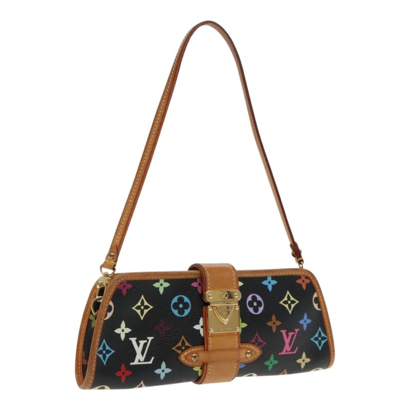 Louis Vuitton Monogram Multicolor Shirley Shoulder Bag Black M40050 Auth 91732