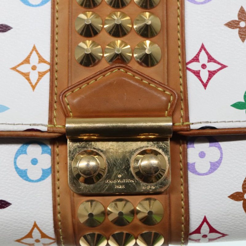 Louis Vuitton Monogram Multicolor Pochette Courtney Bag White M45639 Auth 91793 - Image 7