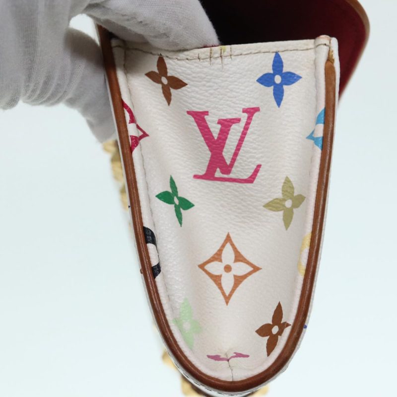 Louis Vuitton Monogram Multicolor Pochette Courtney Bag White M45639 Auth 91793 - Image 9