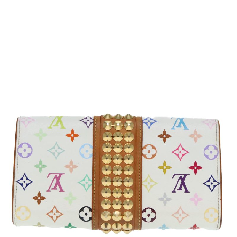 Louis Vuitton Monogram Multicolor Pochette Courtney Bag White M45639 Auth 91793 - Image 2