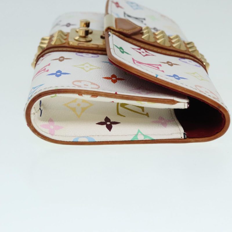 Louis Vuitton Monogram Multicolor Pochette Courtney Bag White M45639 Auth 91793 - Image 3