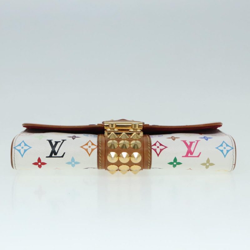 Louis Vuitton Monogram Multicolor Pochette Courtney Bag White M45639 Auth 91793 - Image 6