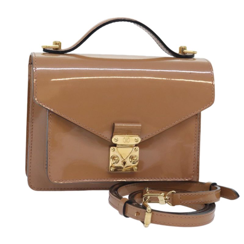 Louis Vuitton Vernis Monceau BB Hand Bag 2way Rose Velours M91580  91795