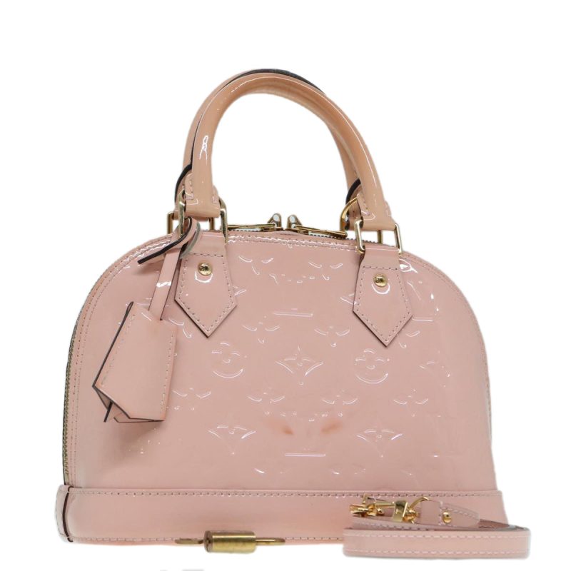 Louis Vuitton Vernis Alma BB Hand Bag 2way Pink Rose valerine M50415 Auth 92032