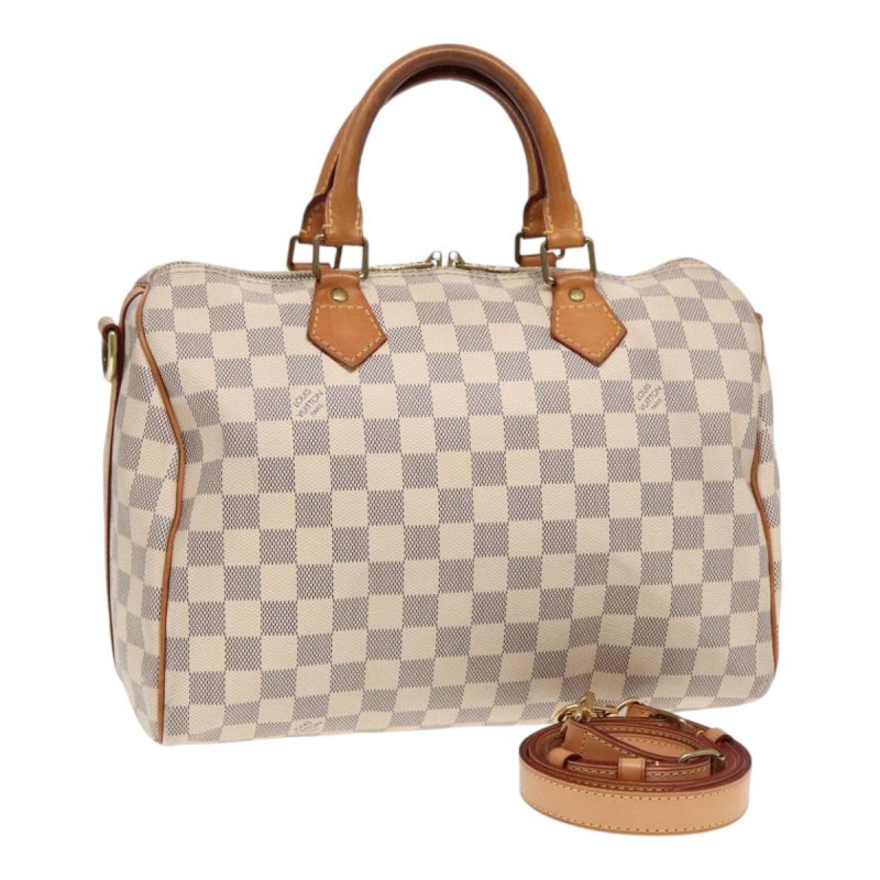 Louis Vuitton Damier Azur Speedy Bandouliere 30 Hand Bag 2way N41052 Auth 92234