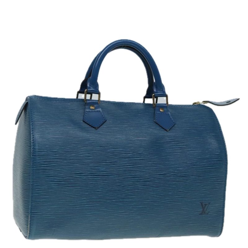 Louis Vuitton Epi Speedy 30 Hand Bag Toledo Blue M43005  92313