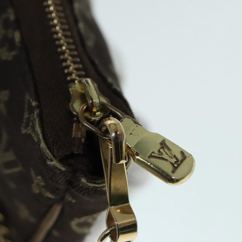Louis Vuitton Monogram Mini Lin Bucket PM Pouch Brown Ebene M95226  92443 - Image 9