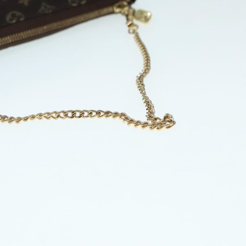 Louis Vuitton Monogram Mini Lin Bucket PM Pouch Brown Ebene M95226  92443 - Image 7