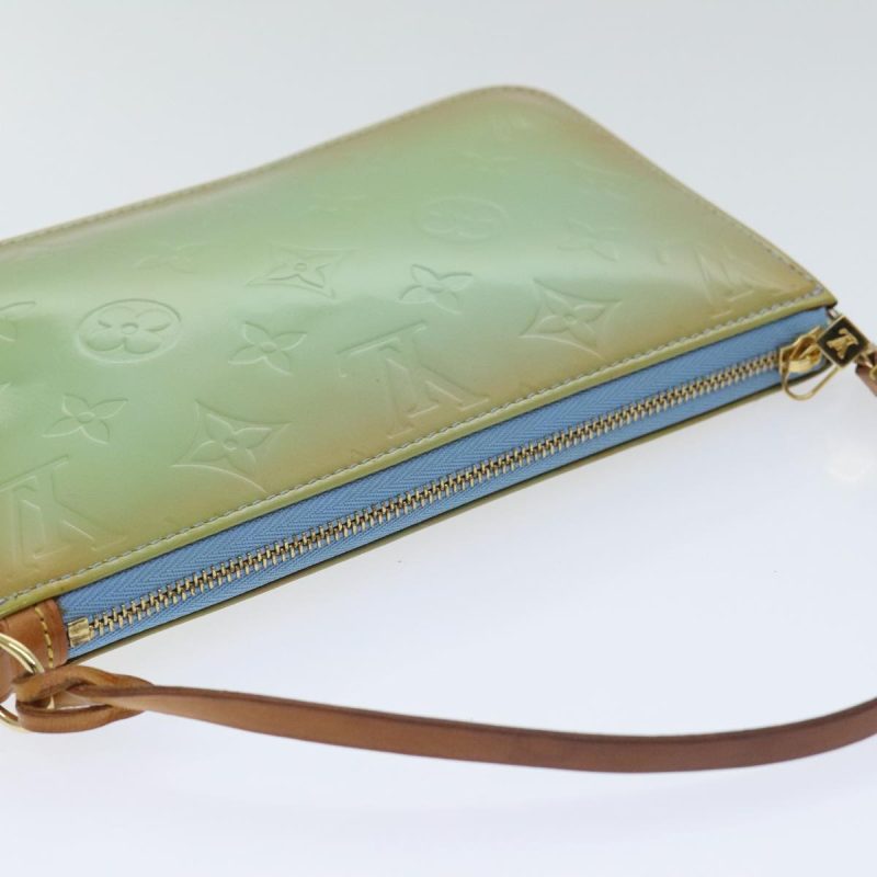 Louis Vuitton Monogram Vernis Lexington Pouch Baby Blue M91011  92709 - Image 6