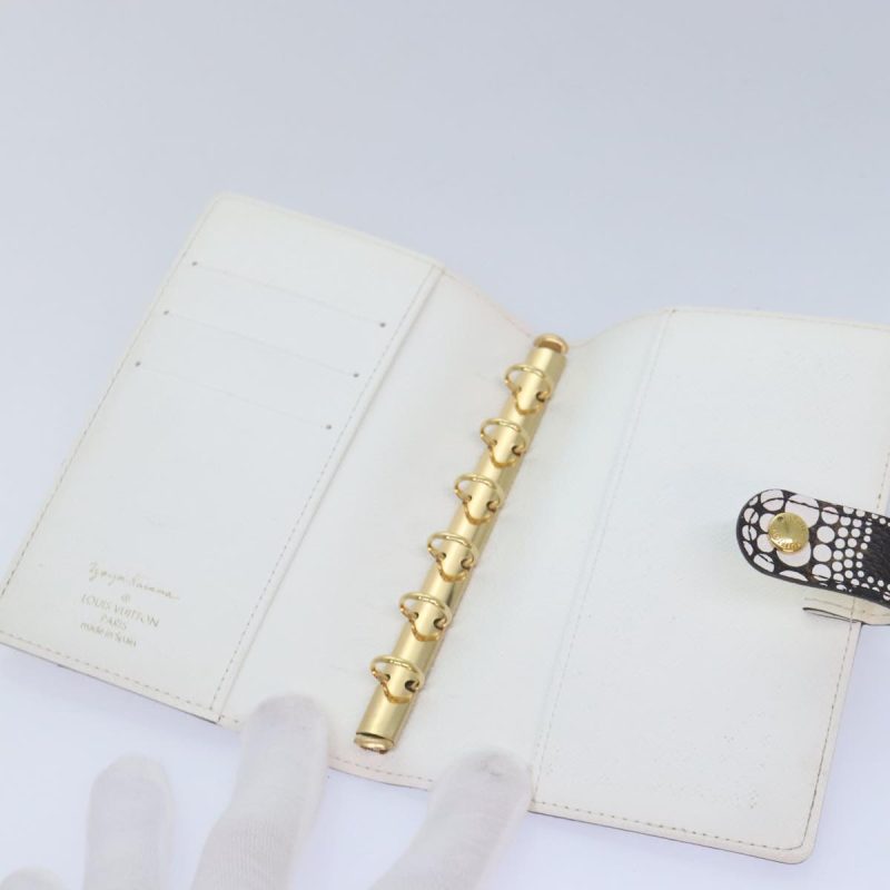 Louis Vuitton Yayoi Kusama Agenda PM Day Planner Cover White R21131 Auth 92711A - Image 8