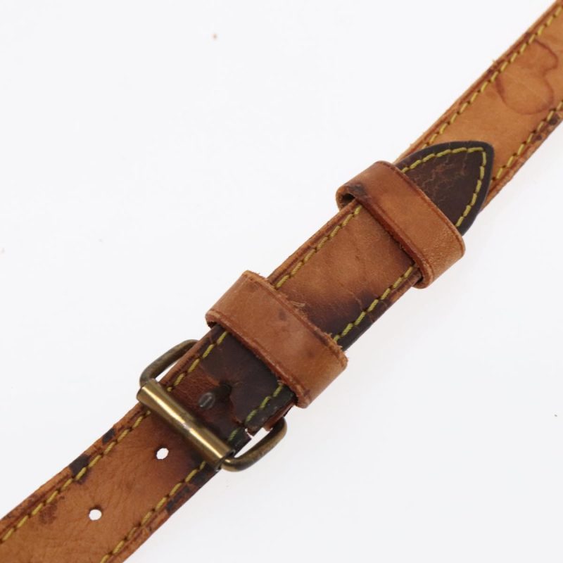Louis Vuitton Adjustable Shoulder Strap Leather 36.6""-44.1"" Beige Auth 92745 - Image 9