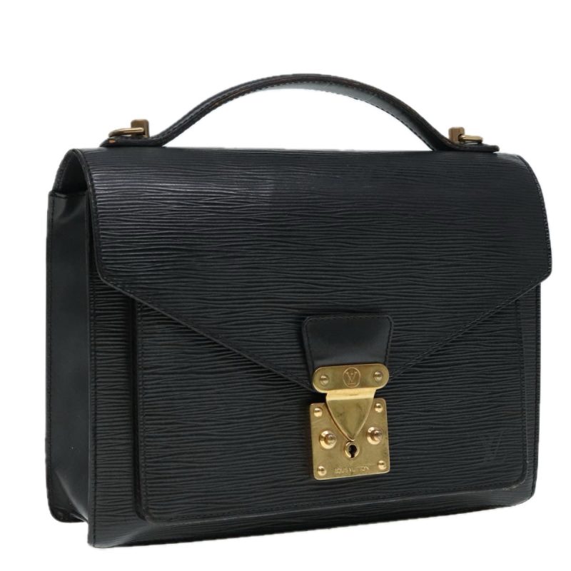 Louis Vuitton Epi Monceau 28 Hand Bag Black M52122  92774
