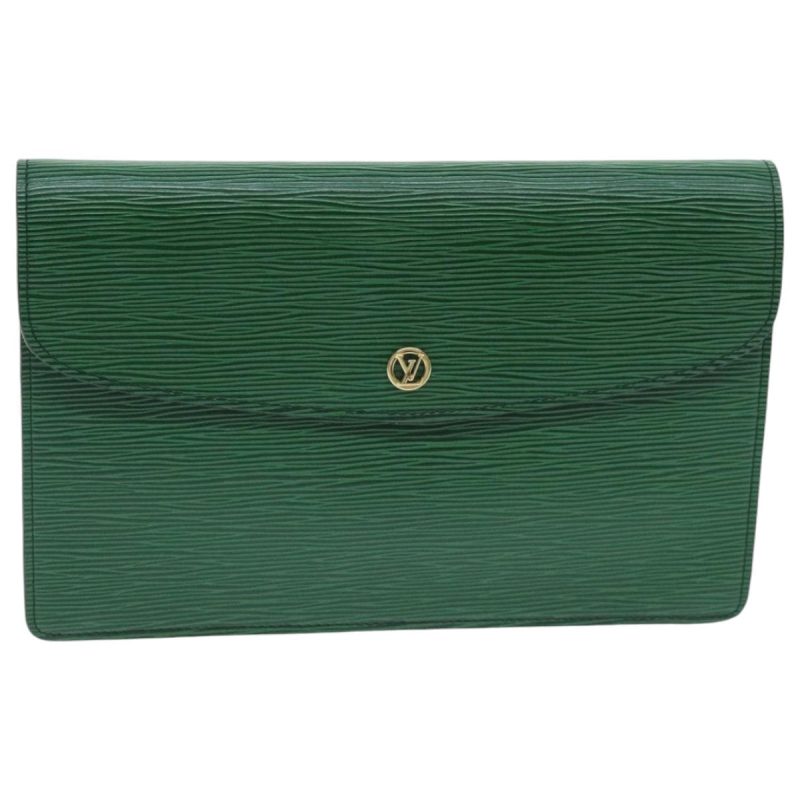 Louis Vuitton Epi Montaigne 27 Clutch Bag Green M52654  92924