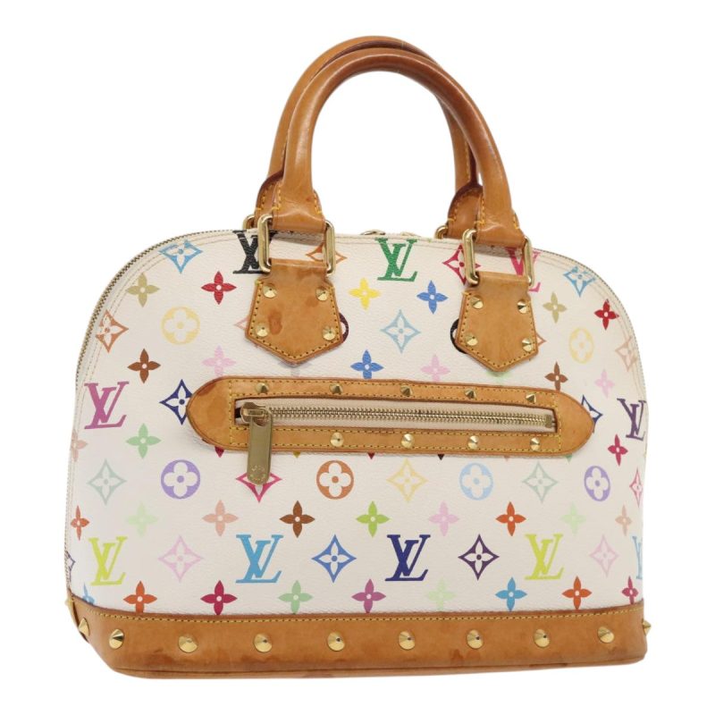 Louis Vuitton Monogram Multicolor Alma Hand Bag White M92647  93366