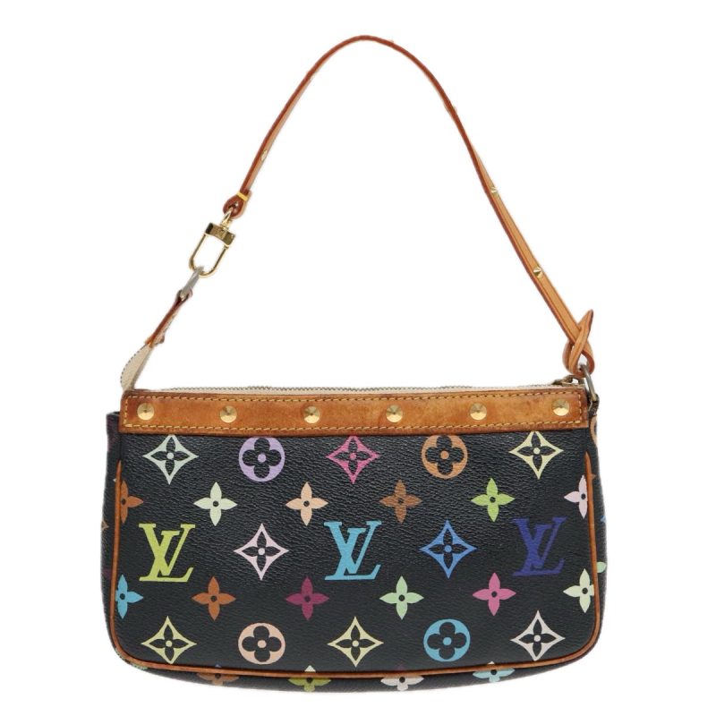 Louis Vuitton Monogram Multicolor Pochette Pouch Black M92648  93660 - Image 2