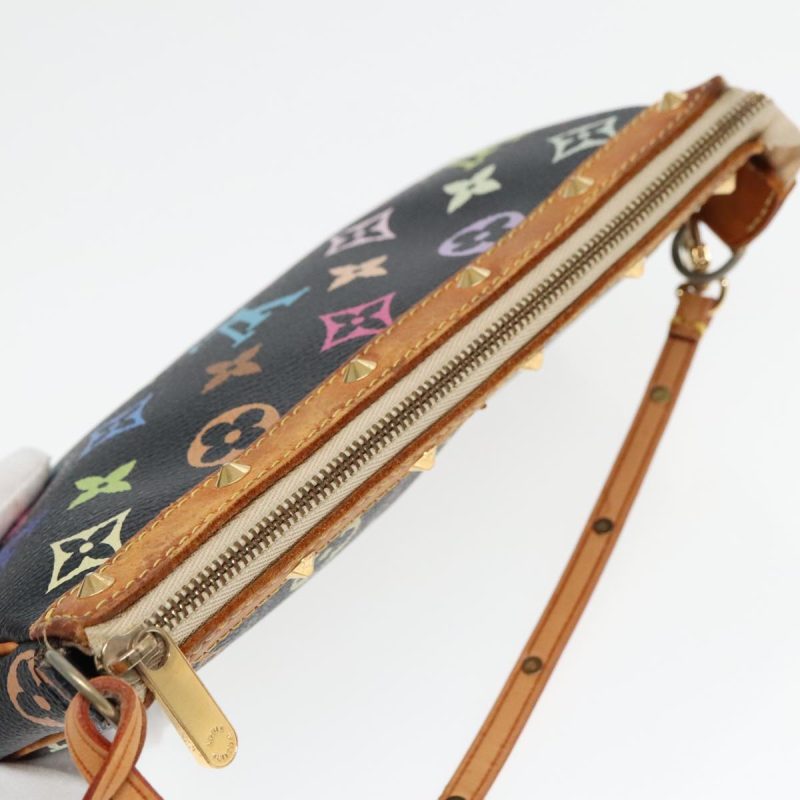 Louis Vuitton Monogram Multicolor Pochette Pouch Black M92648  93660 - Image 6