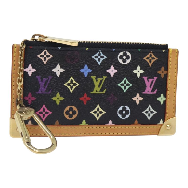 Louis Vuitton Monogram Multicolor Pochette Cles Purse Black M92654  93699
