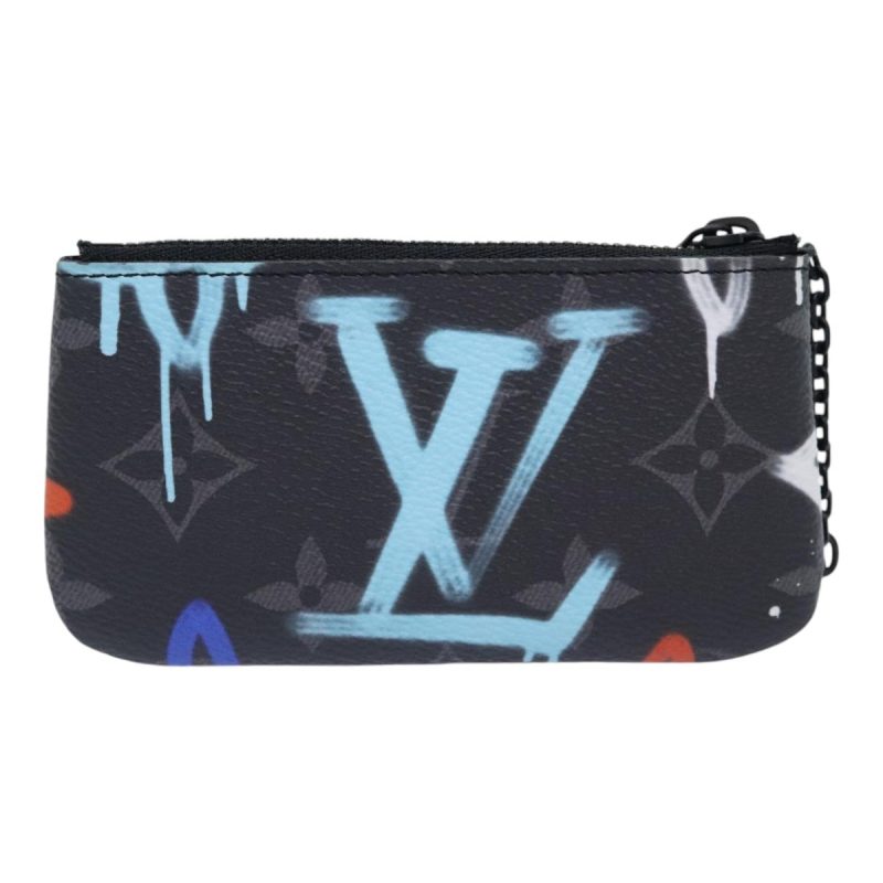 Louis Vuitton Monogram Eclipse Multicolor Pochette Cles Purse M81795 Auth 93718A - Image 2
