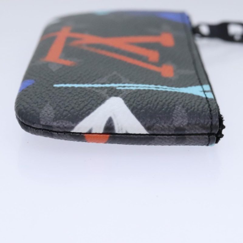 Louis Vuitton Monogram Eclipse Multicolor Pochette Cles Purse M81795 Auth 93718A - Image 4