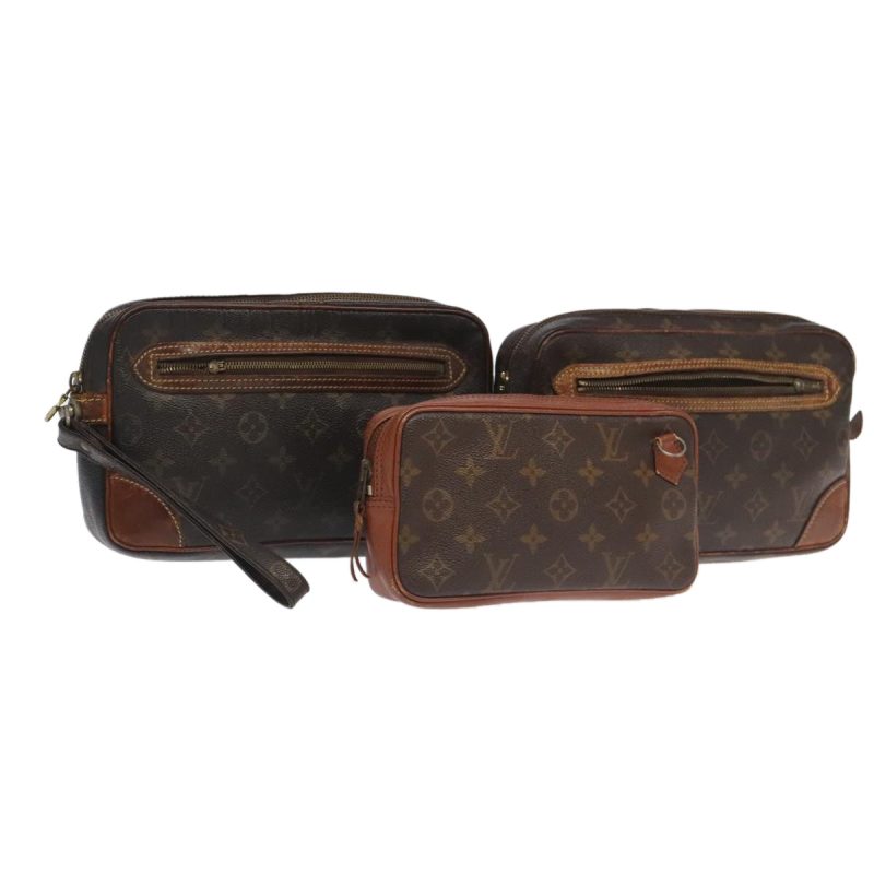 Louis Vuitton Monogram Clutch Bag 3Set  93721