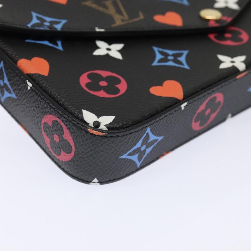 Louis Vuitton Monogram Game On Felicie Clutch Bag Black M80232  93736S - Image 10