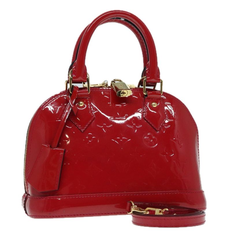 Louis Vuitton Monogram Vernis Alma BB Bag 2way Rose Indian M91771  93756