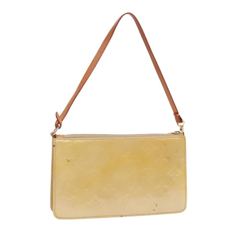 Louis Vuitton Monogram Vernis Lexington Pouch Beige M91010 Auth 93915