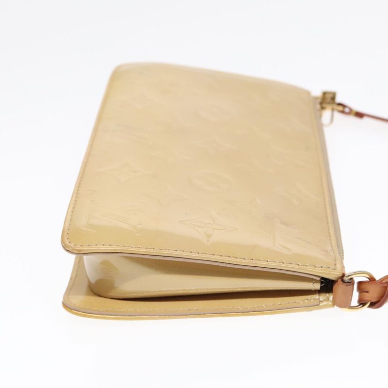 Louis Vuitton Monogram Vernis Lexington Pouch Beige M91010 Auth 93915 - Image 4