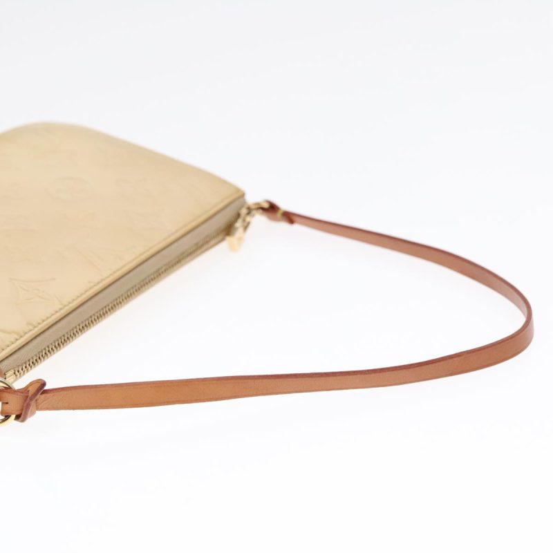 Louis Vuitton Monogram Vernis Lexington Pouch Beige M91010 Auth 93915 - Image 6