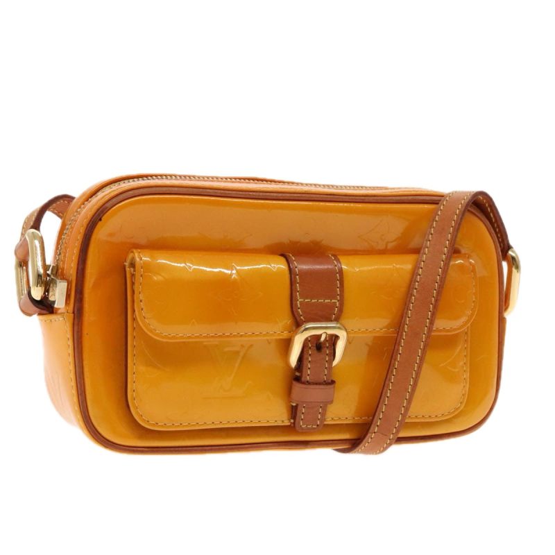 Louis Vuitton Monogram Vernis Christy MM Shoulder Bag Jaune M91108 Auth 94382