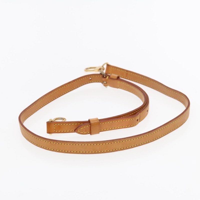 Louis Vuitton Adjustable Shoulder Strap Leather 36.6""-44.1"" Beige Auth 95110 - Image 5