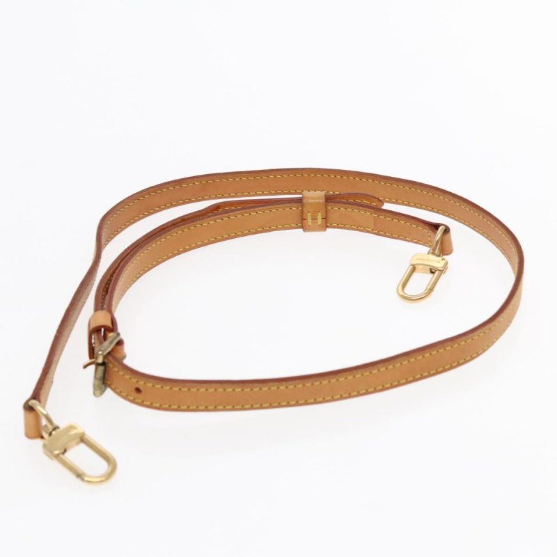 Louis Vuitton Adjustable Shoulder Strap Leather 36.6""-44.1"" Beige Auth 95110 - Image 6