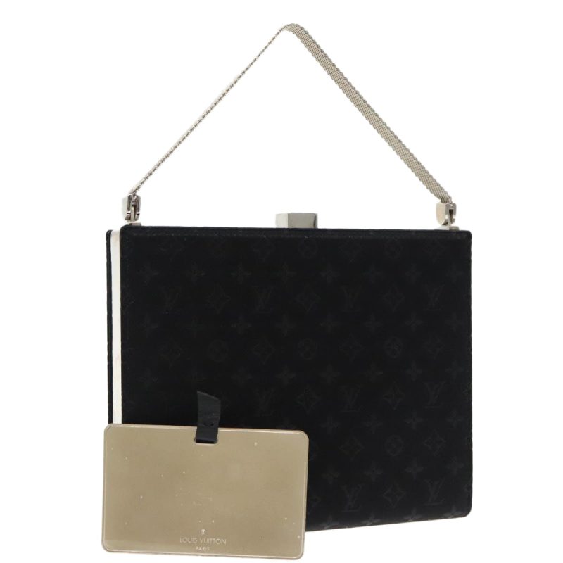 Louis Vuitton Monogram Satin Ange MM Hand Bag Black M92101  95282