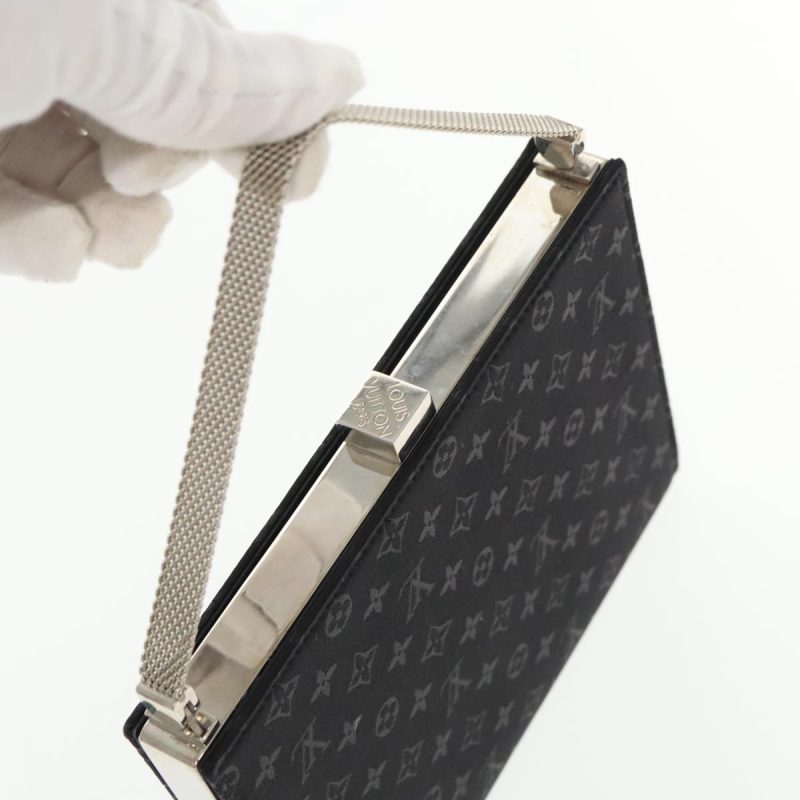 Louis Vuitton Monogram Satin Ange MM Hand Bag Black M92101  95282 - Image 6