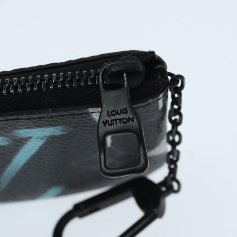 Louis Vuitton Monogram Eclipse Multicolor Pochette Cles Purse M81795 Auth 96003 - Image 9