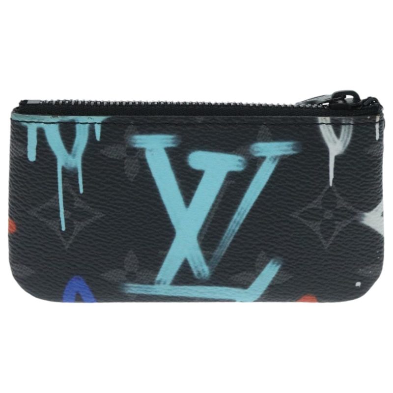 Louis Vuitton Monogram Eclipse Multicolor Pochette Cles Purse M81795 Auth 96003 - Image 2