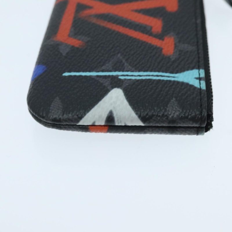 Louis Vuitton Monogram Eclipse Multicolor Pochette Cles Purse M81795 Auth 96003 - Image 3
